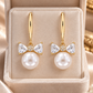 Bow & Pearl Drop Earrings
