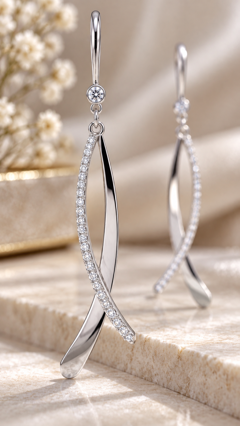 Twisted Ribbon Drop Earrings
