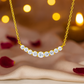 Gold Plated Zircon Necklace for Women Elegant Curve Pendant Chain for Daily and Festive Wear
