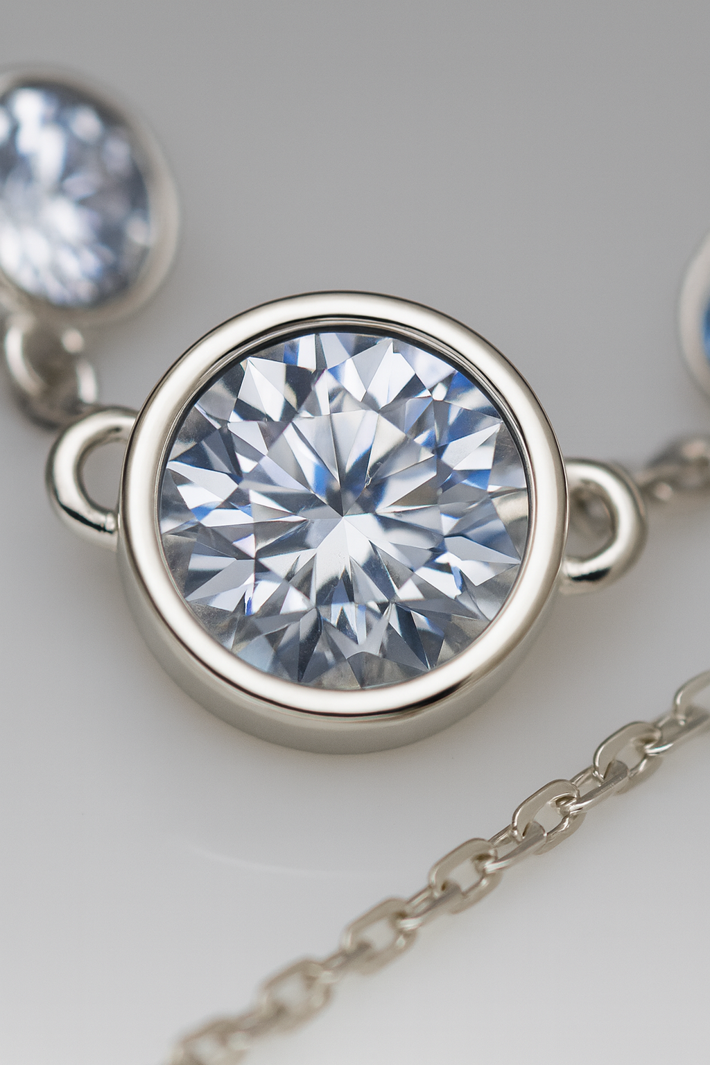 Triple Zircon Necklace for Women 925 Silver Finish Elegant Minimal Daily Wear Chain