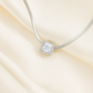 Square Solitaire Zircon Pendant Necklace for Women 925 Silver Finish Elegant Daily and Party Wear Chain