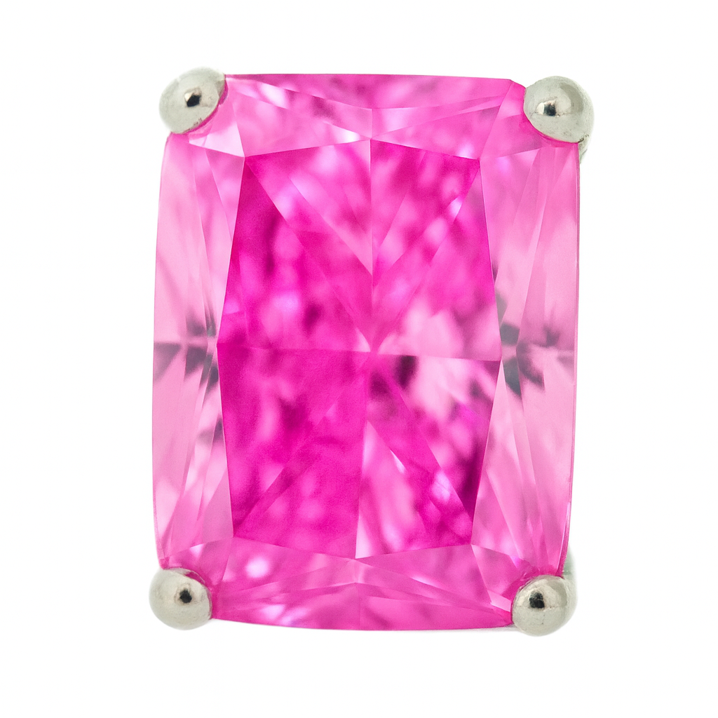 Pink Cushion-Cut Sparkle Stud Earrings for Women