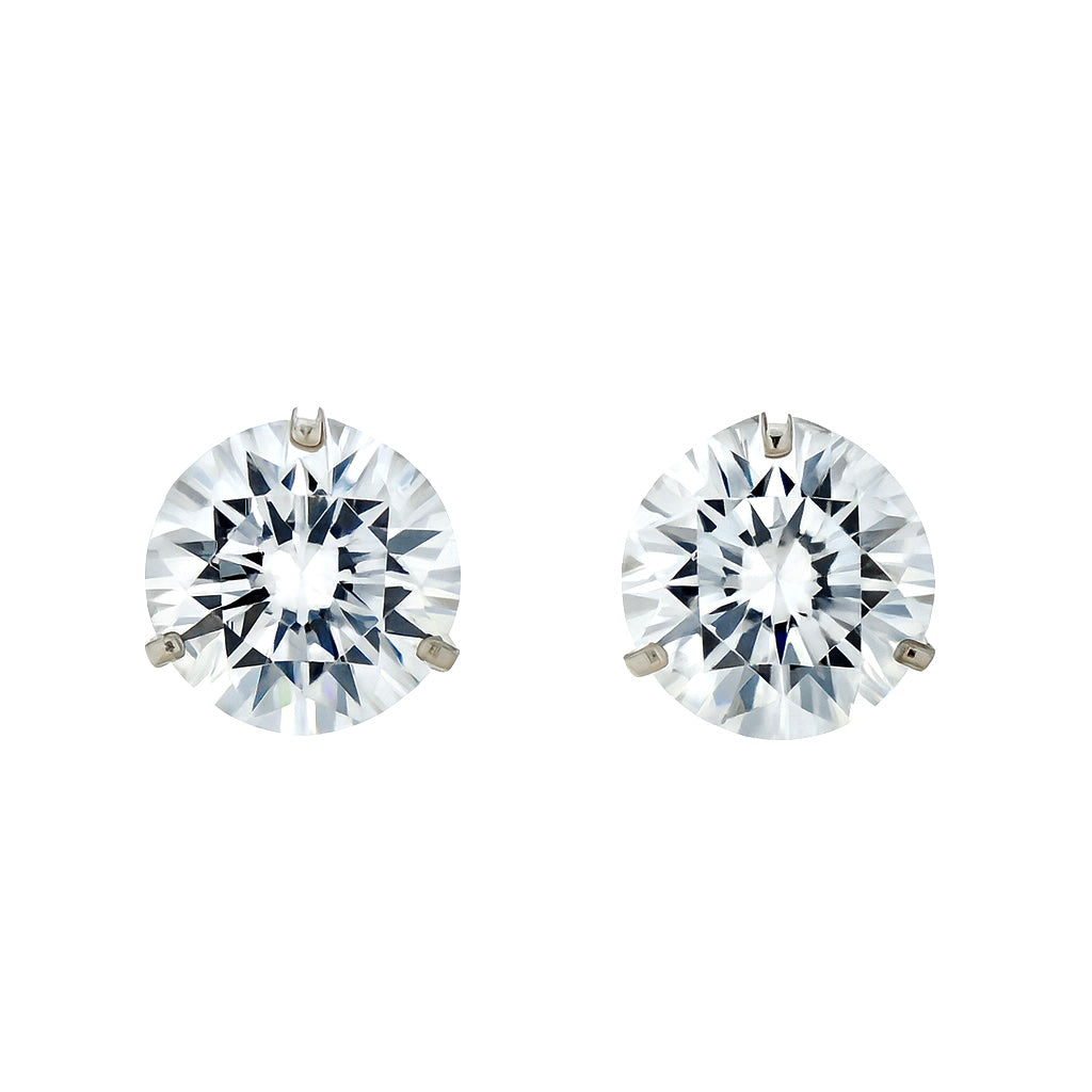 Elegant Round Brilliant Solitaire Stud Earrings for Women – Sparkling White Stone, Daily Wear Premium Design