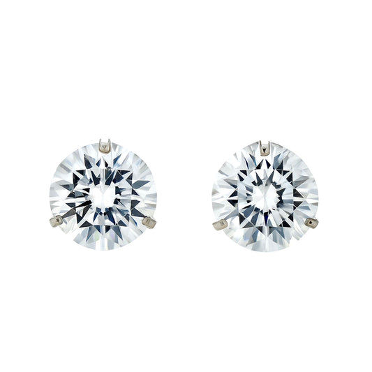 Elegant Round Brilliant Solitaire Stud Earrings for Women – Sparkling White Stone, Daily Wear Premium Design