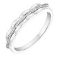 Minimalist Silver Ring with Scalloped Crystal Band
