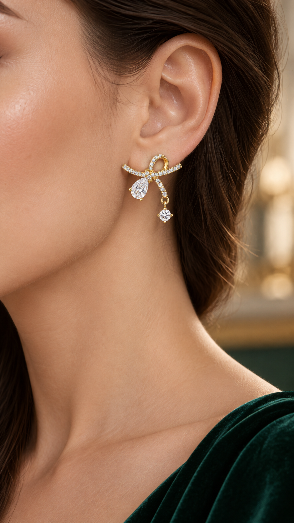 Earrings Pear Crystal