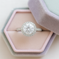 Elegant 925 Silver Halo Solitaire Zircon Ring for Women – Classic Round Stone Engagement & Party Wear Ring
