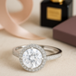 Elegant 925 Silver Halo Solitaire Zircon Ring for Women – Classic Round Stone Engagement & Party Wear Ring