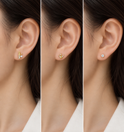Bamboo Pearl, Origami Bird Solitaire Earrings Set - Aaryahi Silver jewellery product photo