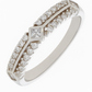 Stylish 925 Silver Dual Row Zircon Band Ring for Women – Elegant Diamond Shape Center Design Finger Ring