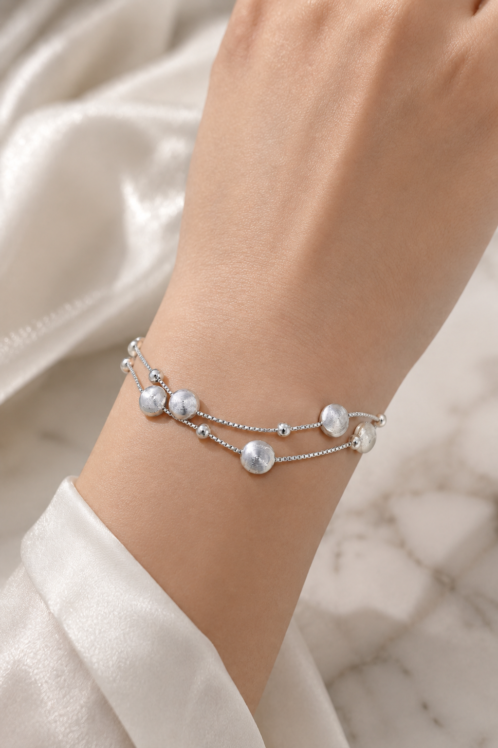 Double-Layer Ball Chain Bracelet