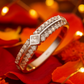 Stylish 925 Silver Dual Row Zircon Band Ring for Women – Elegant Diamond Shape Center Design Finger Ring