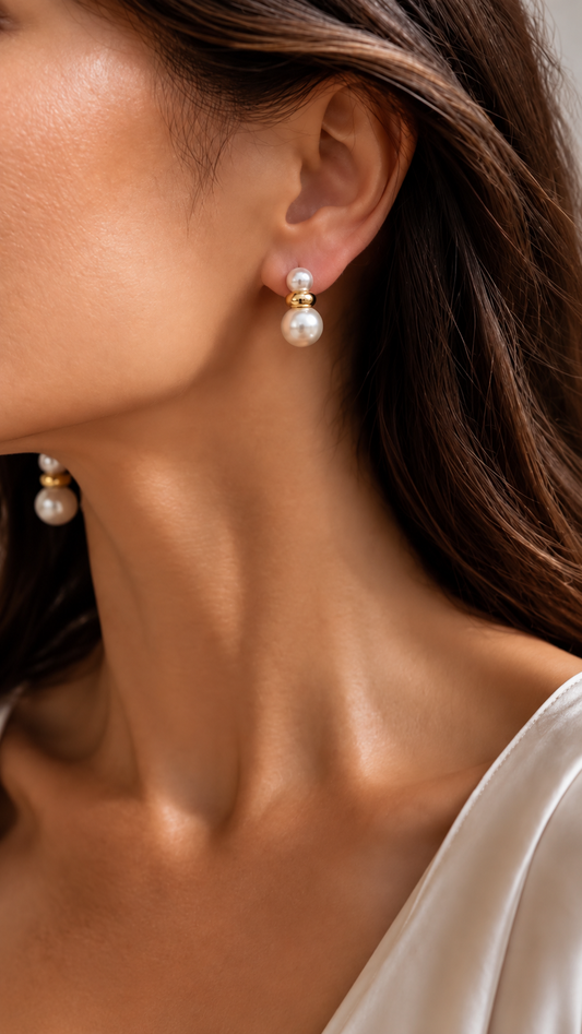 Double Pearl Earrings
