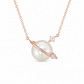 Elegant Rose Gold Pearl Planet Pendant Necklace