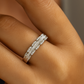 Elegant 925 Silver Baguette & Round Zircon Band Ring for Women – Stylish Dual Row Finger Ring for Party & Daily Wear