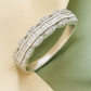 Elegant 925 Silver Baguette & Round Zircon Band Ring for Women – Stylish Dual Row Finger Ring for Party & Daily Wear