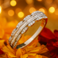 Elegant 925 Silver Baguette & Round Zircon Band Ring for Women – Stylish Dual Row Finger Ring for Party & Daily Wear