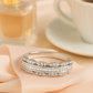 Elegant 925 Silver Baguette & Round Zircon Band Ring for Women – Stylish Dual Row Finger Ring for Party & Daily Wear