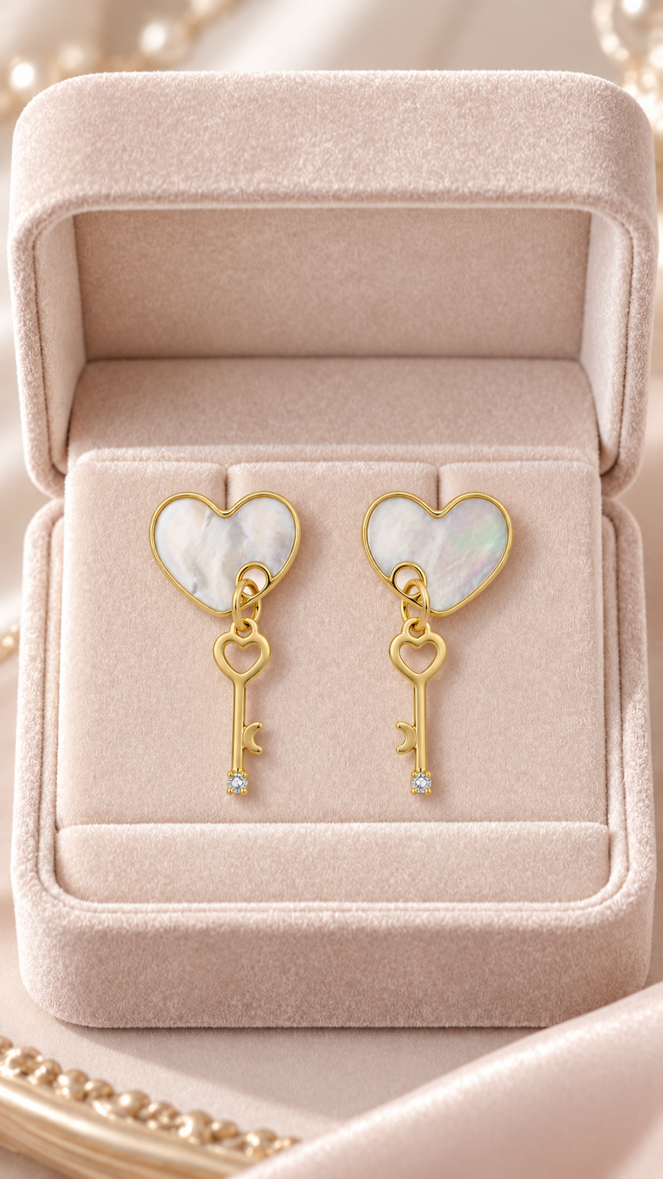 Heart & Key Earrings