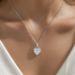 Silver Heart Halo Necklace