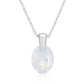 Silver Plated Round Solitaire Pendant Necklace for Women – Elegant Crystal Design