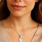 Silver Plated Round Solitaire Pendant Necklace for Women – Elegant Crystal Design