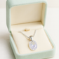 Silver Plated Round Solitaire Pendant Necklace for Women – Elegant Crystal Design