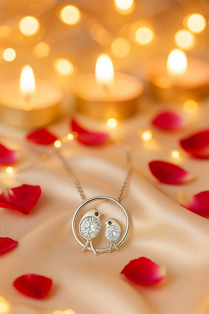 Silver Plated Round Solitaire Pendant Necklace for Women – Elegant Crystal Design