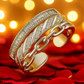 Trendy 925 Silver Adjustable Chain Design Ring for Women – Baguette & Zircon Layered Statement Finger Ring