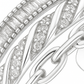 Trendy 925 Silver Adjustable Chain Design Ring for Women – Baguette & Zircon Layered Statement Finger Ring