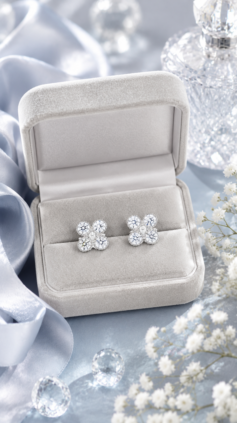 Four-Petal Round Earrings
