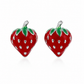 Red Green Strawberry Earrings