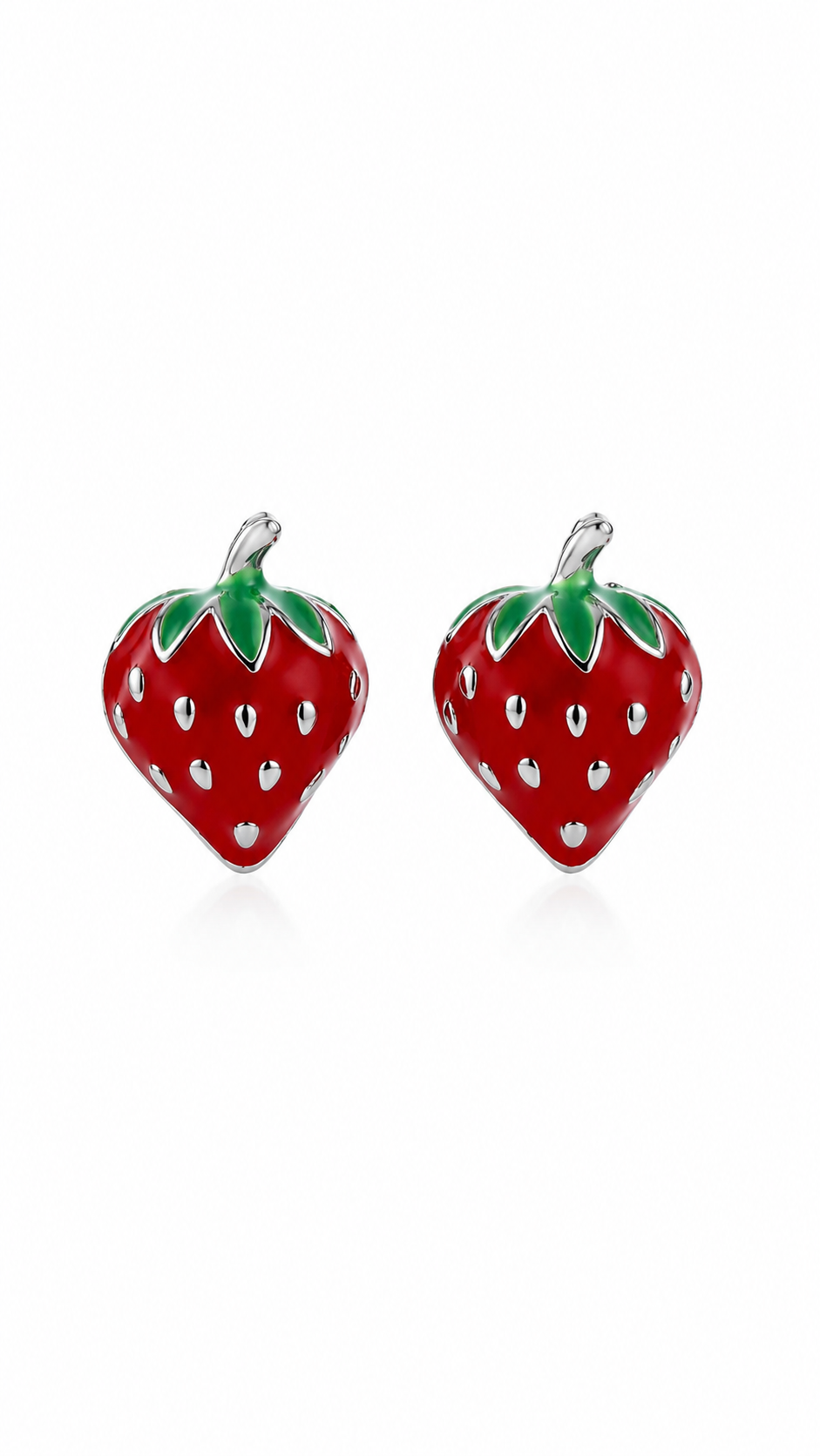 Red Green Strawberry Earrings