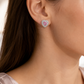 Silver Pink Heart Earrings