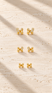 Knot, Solitaire Knot Plain Knot Stud Earrings Set – 3 Pairs - Aaryahi Silver jewellery product photo