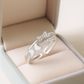 Cute 925 Silver Adjustable Double Bow Ring for Women – Enamel & Zircon Studded Open Finger Ring