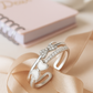 Cute 925 Silver Adjustable Double Bow Ring for Women – Enamel & Zircon Studded Open Finger Ring