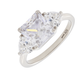 Elegant 925 Silver Princess-Cut Solitaire Ring for Women – Three Stone CZ Engagement & Party Wear Ring