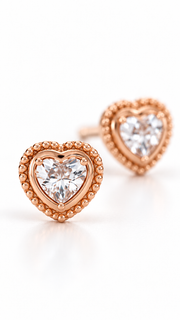 Heart Solitaire Earrings Set – 3 Pairs - Aaryahi Silver jewellery product photo