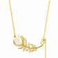 Golden Feather Pearl Necklace