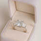 Elegant 925 Silver Princess-Cut Solitaire Ring for Women – Three Stone CZ Engagement & Party Wear Ring