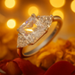 Elegant 925 Silver Princess-Cut Solitaire Ring for Women – Three Stone CZ Engagement & Party Wear Ring