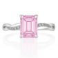 925 Silver Emerald Cut Solitaire Ring with Twisted Band – Classic Elegant Zircon Ring for Women
