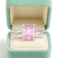 925 Silver Emerald Cut Solitaire Ring with Twisted Band – Classic Elegant Zircon Ring for Women