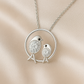 Silver Plated Mother & Child Bird Pendant Necklace for Women – CZ Diamond Love Design