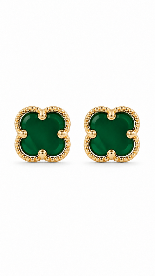 Gold-Tone Black Red green Earrings