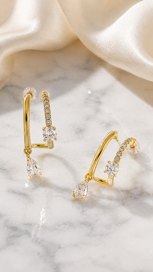 Earrings Pear-Cut Crystal