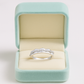 Minimalist Silver Ring with Scalloped Crystal Band