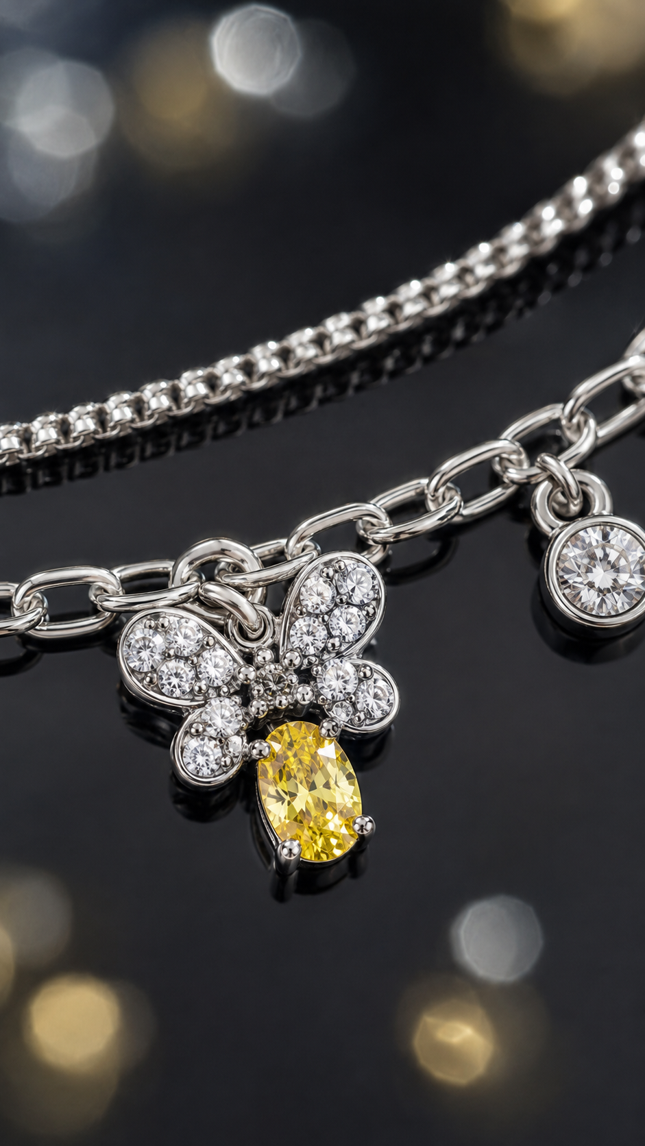 Double-Layer Yellow Bee Charm Bracelet