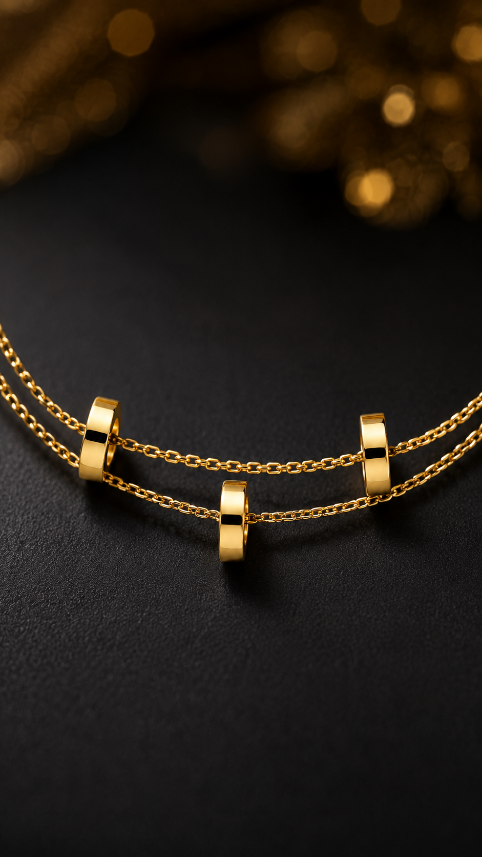 Double-Layer Triple Bead Bracelet